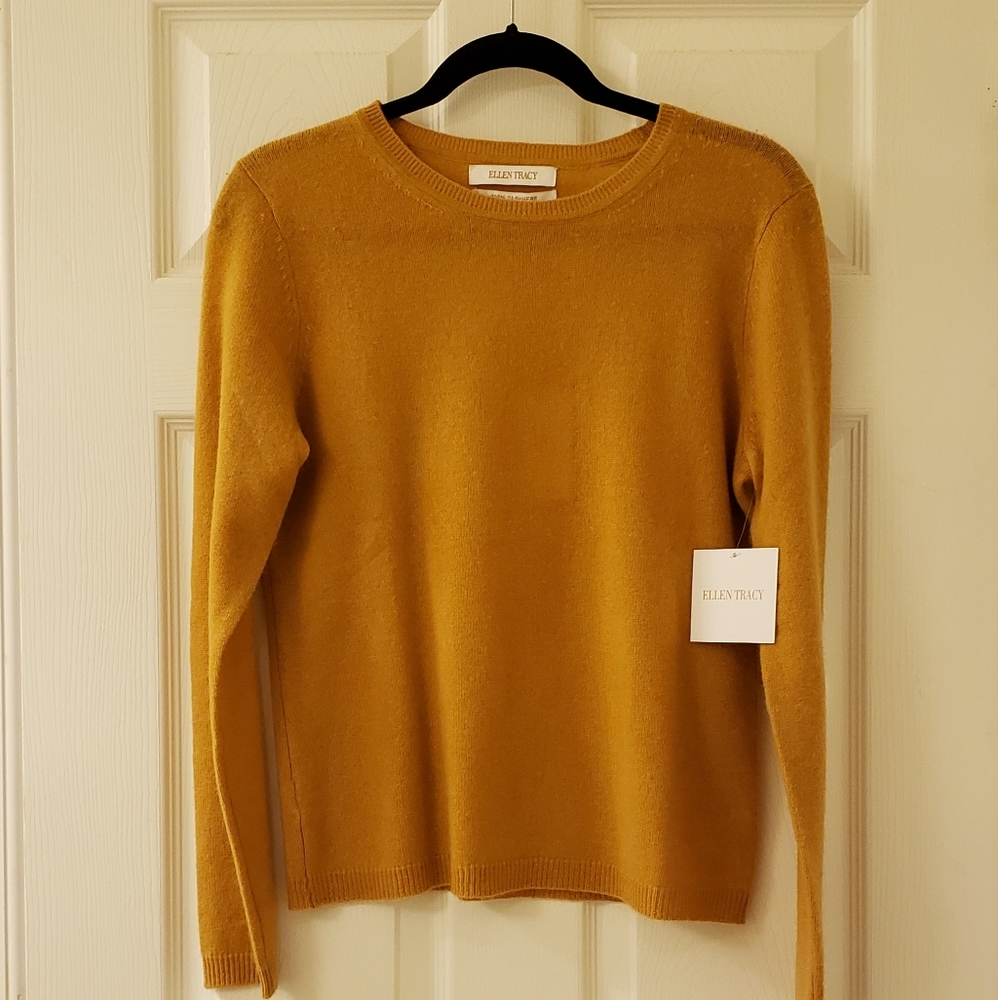 ellen tracy 100% cashmere crew neck sweater
